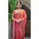 Fendy Silk Coral Pink Saree with Diamond Work – 216896