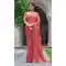Fendy Silk Coral Pink Saree with Diamond Work – 216896