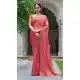 Fendy Silk Coral Pink Saree with Diamond Work – 216896