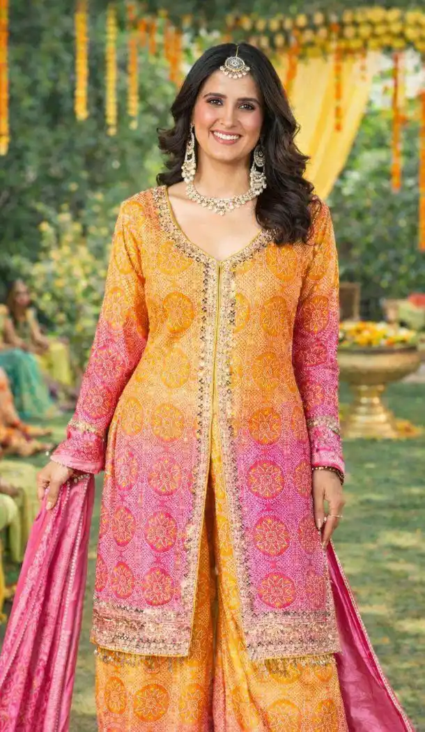 Heavy Embroidered Multi Chinon Silk Salwar Suit – 217060