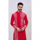 Red Viscose Kurta Pajama with Embroidery – 216953
