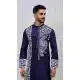 Navy Blue Embroidered Viscose Kurta Pajama – 216954