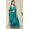 Buy Girls Blue Silk Blend Embroidered Salwar Suit - 216998