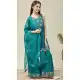Blue Embroidered Silk Blend Salwar Suit for Girls - 216998