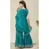 Buy Girls Blue Silk Blend Embroidered Salwar Suit - 216998