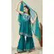 Blue Embroidered Silk Blend Salwar Suit for Girls - 216998