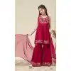 Shop Pink Silk Blend Embroidered Salwar Suit for Girls - 216999