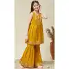 Buy Girls Yellow Embroidered Silk Blend Salwar Suit - 217000