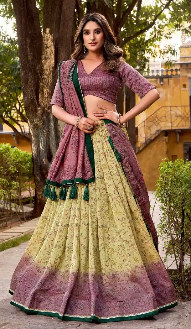 Multi Vichitra Silk Lehenga Choli for Women - 217083
