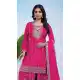 Pink Chinon Palazzo Suit with Embroidery Work for Women - 217146