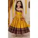 Yellow Lichi Silk Lehenga Choli for Girls with Jacquard Work - 217283