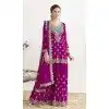 Buy Pink Chinon Plus Size Party Wear Salwar Suit - 217225