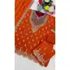 Buy Orange Chinon Plus Size Party Wear Salwar Suit - 217227