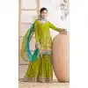 Buy Green Chinon Plus Size Party Wear Salwar Suit with Embroidery Work - 217239