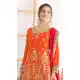 Women Orange Party Wear Chinon Salwar Suit - 217241