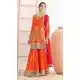 Women Orange Party Wear Chinon Salwar Suit - 217241