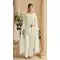 White Georgette Pakistani Suit with Embroidery Work - 217245