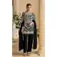 Black Georgette Pakistani Suit with Zari Work - 217246