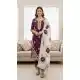 Purple Pure Silk Palazzo Suit with Designer Work - 217310