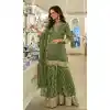 Shop Green Viscose Plus Size Sharara Suit with Embroidery Work - 217325
