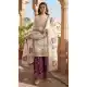 White Silk Palazzo Suit with Rich Designer Work - 217334