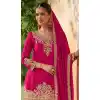 Buy Pink Plus Size Sharara Suit with Embroidery Work - 217339