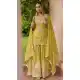 Yellow Real Chinon Sharara Suit with Embroidery Work - 217340