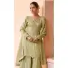 Buy Pista Green Plus Size Sharara Suit with Designer Work - 217341