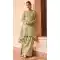 Pista Green Real Chinon Sharara Suit with Elegant Work - 217341