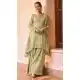 Pista Green Real Chinon Sharara Suit with Elegant Work - 217341