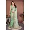 Shop Sea Green Plus Size Saree with Designer Work - 217491