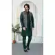 Men Green Kurta Pajama in Art Banarasi Silk - 217492
