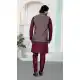 Maroon Art Banarasi Silk Kurta Pajama for Men - 217493