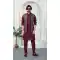 Maroon Art Banarasi Silk Kurta Pajama for Men - 217493