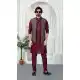 Maroon Art Banarasi Silk Kurta Pajama for Men - 217493