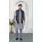 Men Grey Kurta Pajama in Art Banarasi Silk - 217494