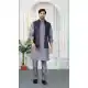 Men Grey Kurta Pajama in Art Banarasi Silk - 217494