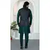 Green Art Banarasi Silk Kurta Pajama for Men Plus Size - 217499