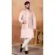 Pink Men Kurta Pajama in Art Banarasi Silk - 217502
