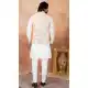 Men Off White Kurta Pajama in Art Banarasi Silk - 217504