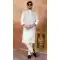 Off White Men Art Banarasi Silk Kurta Pajama - 217505