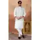 Off White Men Art Banarasi Silk Kurta Pajama - 217505