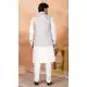 Art Banarasi Silk Off White Men Kurta Pajama - 217507