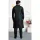 Men Black Art Banarasi Silk Kurta Pajama Set - 217508
