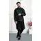 Men Black Art Banarasi Silk Kurta Pajama Set - 217508