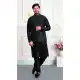 Men Black Art Banarasi Silk Kurta Pajama Set - 217508