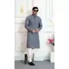 Buy Grey Embroidery Art Silk Men Kurta Pajama Plus Size - 217544
