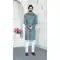 Green Digital Print Art Silk Kurta Pajama for Men - 217547