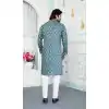 Shop Green Print Work Men Kurta Pajama Plus Size - 217547