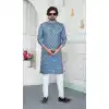 Buy Blue Digital Print Men Kurta Pajama Plus Size - 217548